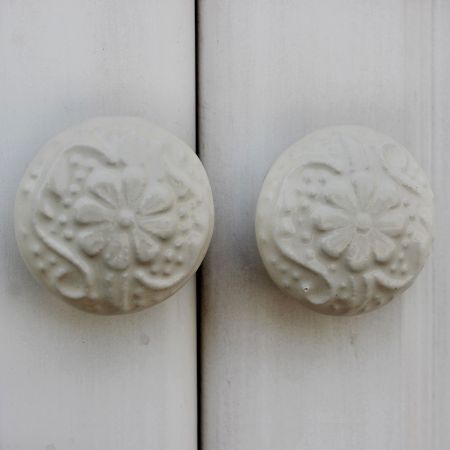 Cream Daisy Flower Flat Knob